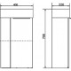 Тумба с раковиной Comforty Асти 40, дуб дымчатый, подвесная, с дверками
