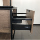 Мебель для ванной Comforty Бонн 75, подвесная, дуб темный, с доводчиками, фурнитура матовая черная