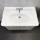Тумба с раковиной Comforty Кремона 80, подвесная, латте, с дверками, с доводчиками