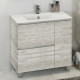 Тумба с раковиной Comforty Верона 90, дуб белый, напольная, с ящиками