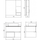 Мебель для ванной Comforty Штутгарт 75, дуб тёмно-коричневый, с черной столешницей, подвесная, фурнитура матовая черная