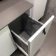 Тумба для комплекта Comforty Сорренто 90H светло-серая, с бельевой корзиной, с ящиками, матовая