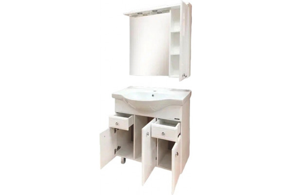 Тумба с раковиной Comforty Сочи 85 напольная, матовая, с доводчиками