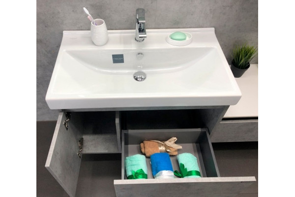 Тумба для комплекта Comforty Осло 80 подвесная, матовая, с доводчиками