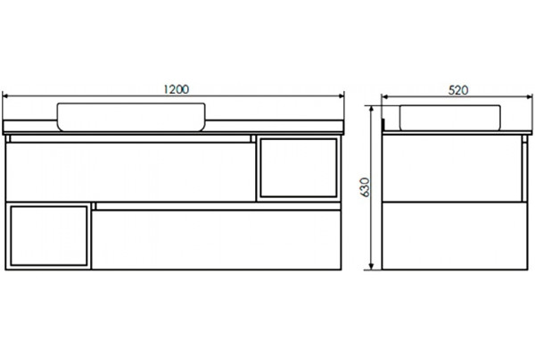 Тумба с раковиной Comforty Прага 120 раковина T-Y9378, подвесная, матовая