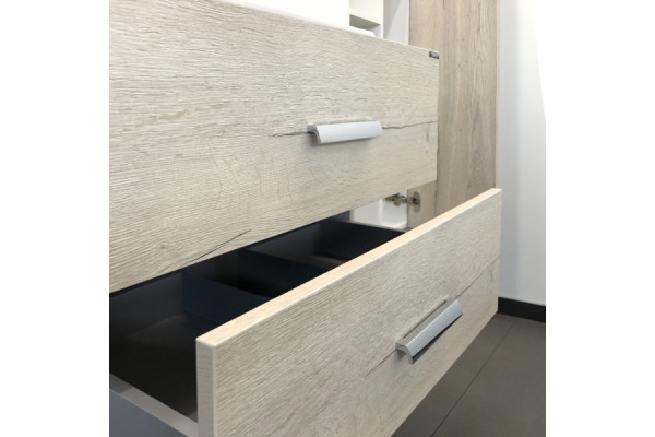 Тумба с раковиной Comforty Парма 80, подвесная, с ящиками, матовая