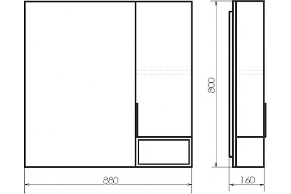 Зеркало Comforty Франкфурт 90 бетон светлый с полками, с доводчиками