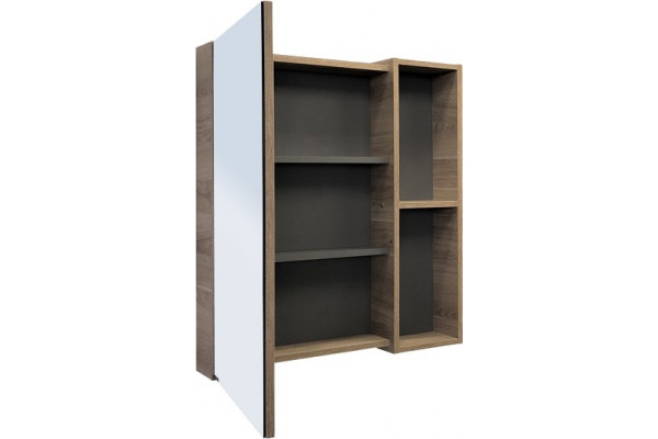 Зеркало-шкаф Comforty Дуэт 75 дуб натуральный с полками, с доводчиками
