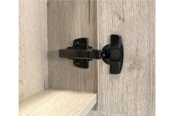 Зеркало Comforty Бонн 75 дуб дымчатый, графит, с полками, с доводчиками