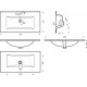 Тумба с раковиной Comforty Франкфурт 90 подвесная, дуб шоколадно-коричневый, матовая, с доводчиками
