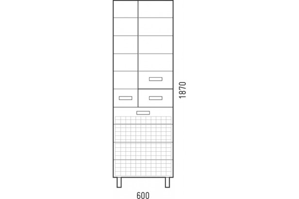 Шкаф-пенал Corozo Денвер 60 Z1, с бельевой корзиной, напольный, матовый