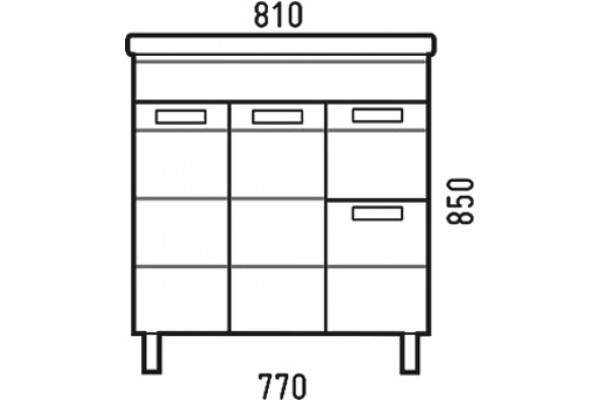 Тумба с раковиной Corozo Денвер 80, напольная, матовая, с доводчиками