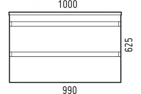 Тумба для комплекта Corozo Алабама 100, подвесная, с ящиками, глянцевая