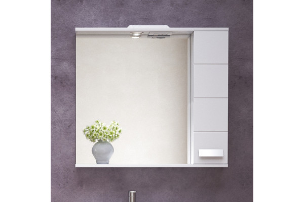 Зеркало Corozo Денвер 80 с полками, с доводчиками, ручки хром