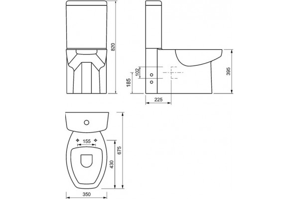 Унитаз подвесной Creavit Spark SA310.001N0 овальный, 35x67.5 см
