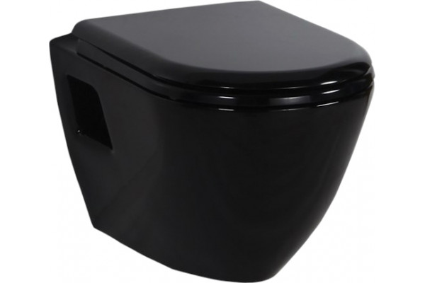 Унитаз подвесной Creavit Terra TP325 черная черный, овальный, 35.5x50.2 см
