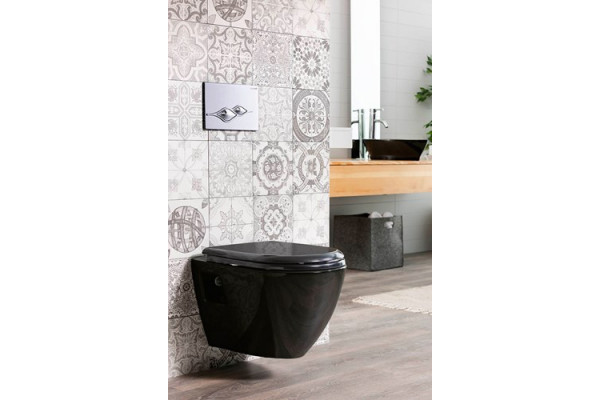 Унитаз подвесной Creavit Terra TP325 черная черный, овальный, 35.5x50.2 см