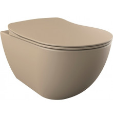 Унитаз подвесной Creavit Free FE320.F0000 с биде, капучино, бежевый, овальный, 35.7x51 см