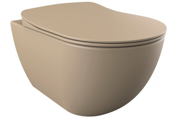 Унитаз подвесной Creavit Free FE322.F0100 капучино бежевый, овальный, 35.3x51 см