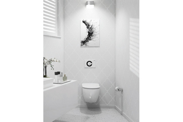 Кнопка смыва Creavit Power GP5001.02 бело-черная механическая