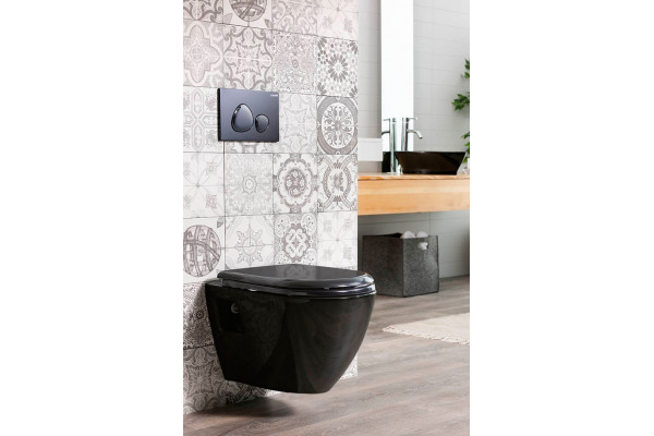 Кнопка смыва Creavit Spa GP7002.02 черная механическая
