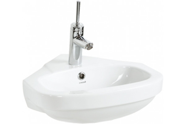 Рукомойник Creavit Corner VT145 с пьедесталом, цвет белый, угловая