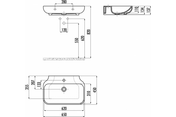 Раковина Creavit Free FE065 цвет белый, прямоугольная