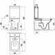 Унитаз напольный Creavit Lara LR361 к стене, белая, белый, прямоугольный, 35x63.8 см