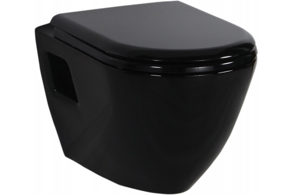 Унитаз подвесной Creavit Single TP325 с биде, черная, овальный, 35.5x50.2 см