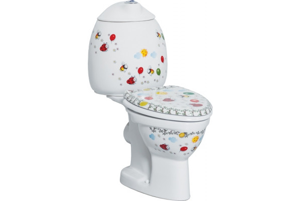Унитаз напольный Creavit Cocuk CK311D с декором, овальный, 28.5x57.1 см