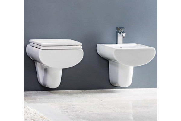 Унитаз подвесной Creavit Slim SM321 белый, прямоугольный, 37.5x51.5 см