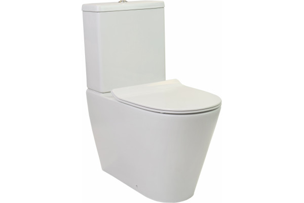 Унитаз-компакт Creo Creo CR1002R безободковый белый, овальный, 37.5x68 см