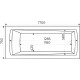 Акриловая ванна Creto Ares 170x75 см прямоугольная, объем 225 л., с антискользящим покрытием