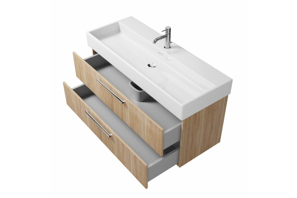 Тумба для комплекта подвесная Creto Tivoli 120 Soft с ящиками, ручки хром