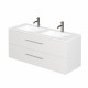 Тумба для комплекта подвесная Creto Ares 120 White  с ящиками, ручки хром