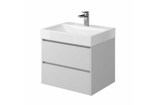 Тумба с раковиной подвесная Creto Scala 60 White, с ящиками,  в современном стиле
