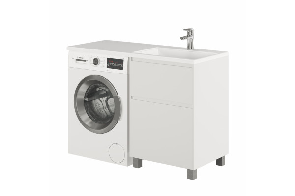 Тумба с раковиной напольная Creto Cafor White 120 правосторонняя, с ящиками,  в современном стиле