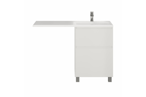 Тумба с раковиной напольная Creto Cafor White 120 правосторонняя, с ящиками,  в современном стиле