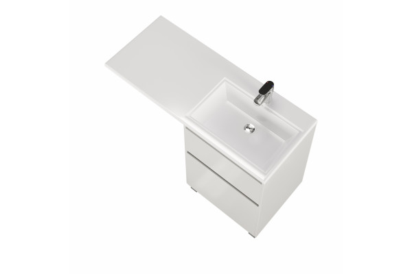 Тумба с раковиной напольная Creto Cafor White 120 правосторонняя, с ящиками,  в современном стиле