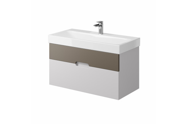 Тумба для комплекта подвесная Creto Malibu Capuchino Soft 100 с ящиками,  в современном стиле