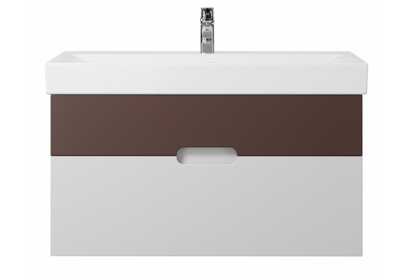 Тумба для комплекта подвесная Creto Malibu Chocolate Soft 100 с ящиками,  в современном стиле