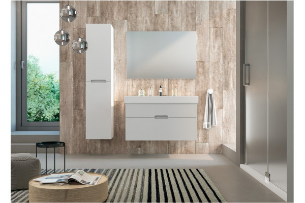 Тумба с раковиной подвесная Creto Malibu White 100, с ящиками,  в современном стиле