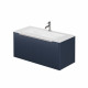 Тумба с раковиной Creto Luna Blue 100 см 17-Bl100, подвесная, с ящиками