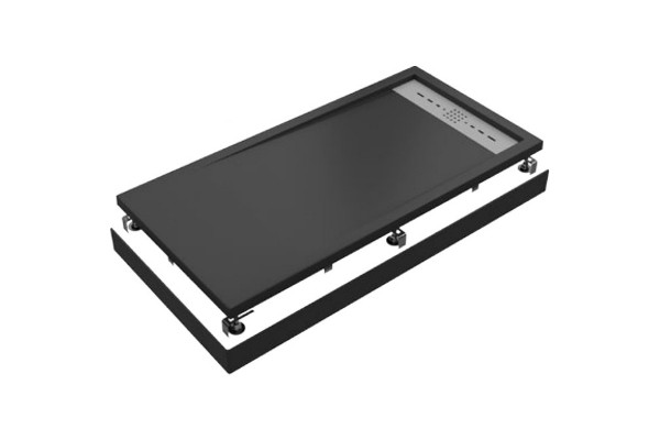 Душевой поддон Creto Scala 120x70, черный, прямоугольный, низкий