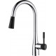 Смеситель D&K Rhein Schiller DA1462505B для кухонной мойки, черный, однорычажный, высота излива 23.6 см