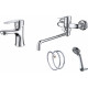 Комплект для ванной D&K DA1360003SET 3 в 1 два смесителя + душевой гарнитур хром,  в современном стиле