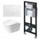 SET D-NEO 45770900A1+WD1020+WD6016+WD5001021 (Унитаз подвесной с крышкой-сиденьем с микролифтом+ инсталляция+крепёж+кнопка ХРОМ)