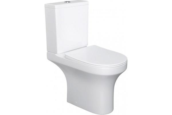 Унитаз-компакт Damixa Skyline DX35C8600SC безободковый, с микролифтом, белый, овальный, 37.5x62.5 см