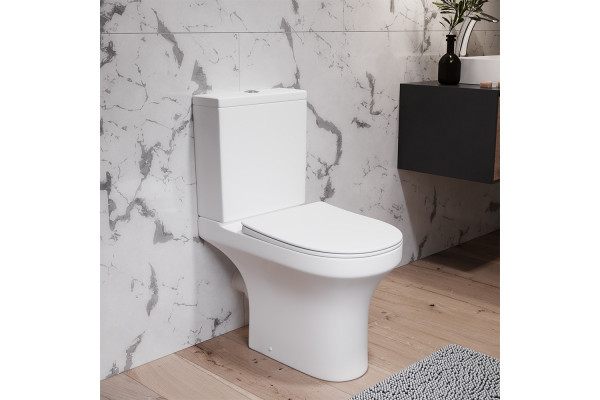 Унитаз-компакт Damixa Skyline DX35C8600SC безободковый, с микролифтом, белый, овальный, 37.5x62.5 см