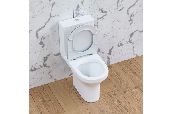 Унитаз-компакт Damixa Skyline DX35C8600SC безободковый, с микролифтом, белый, овальный, 37.5x62.5 см